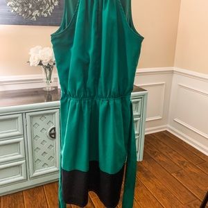 Express emerald and navy dress